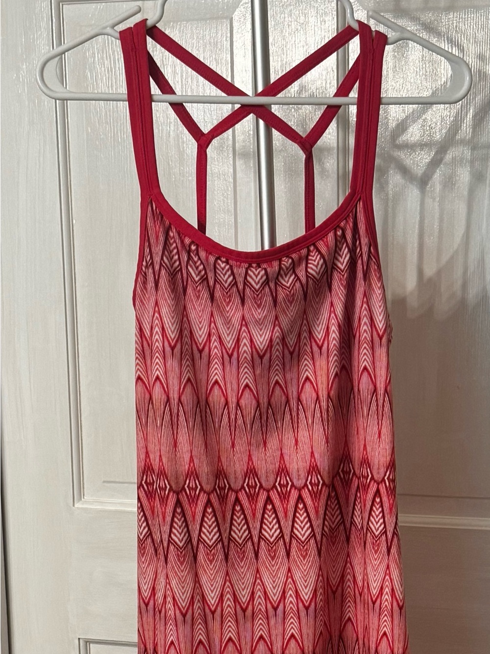 Prana Pink Geometric Strappy Back Tank Dress
